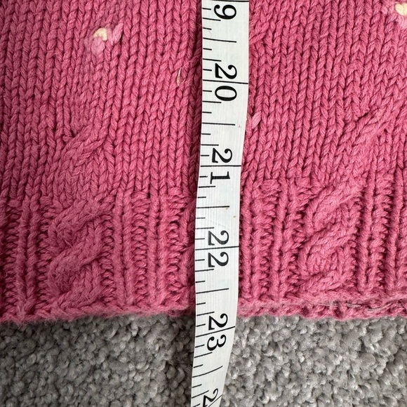 Pink Floral handmade Knit Sweater - Picture 7 of 7